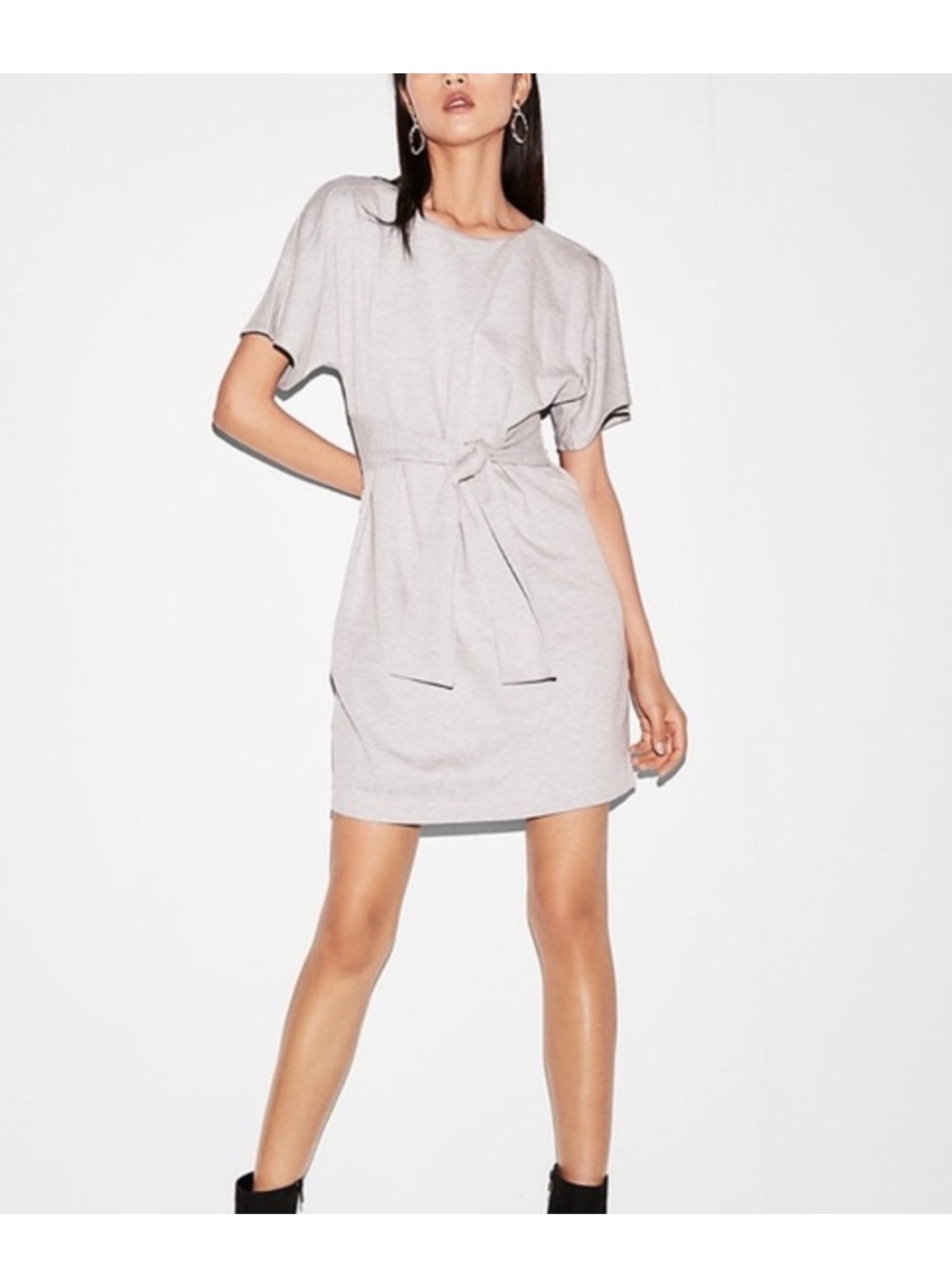 Express Gray Belted Mini Dress